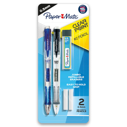 Paper Mate Clearpoint Mechanical Pencils 0.5mm HB 2 Pencil Lead School Supplies Teacher Supplies Drawing Sketching Pencils 1 Lead Refill Set 2 Erasers 2