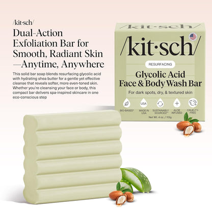 Kitsch_Glycolic_Acid_Face_&_Body_Wash_Bar_–_Resurfacing_Bar_Soap_with_Shea_Butter_for_Smoother,_Brighter_Skin_–_Gentle_Soap_&_Body_Wash_Women_&_Men_Love_–_Cucumber_&_Eucalyptus_Scent_Bath_Soap_-_4_oz