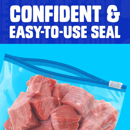 Ziploc Quart Food Storage Freezer Slider Bags, Power Shield Technology for More Durability