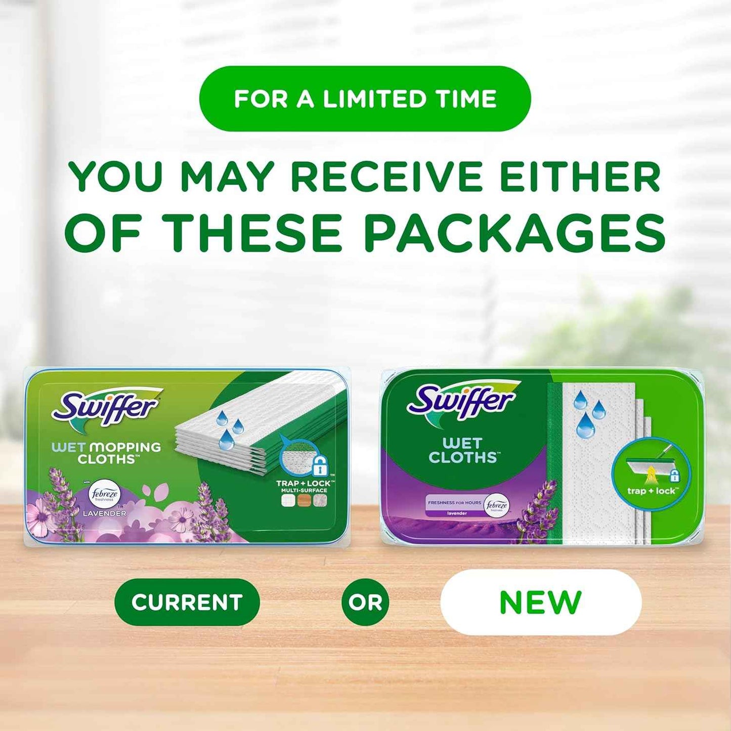 Swiffer Sweeper Wet Mopping Cloth Multi Surface Refills, Mops for Floor Cleaning, Febreze Lavender Scent