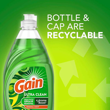 Gain Ultra Liquid Dish Soap, Original Scent, 38 oz.
