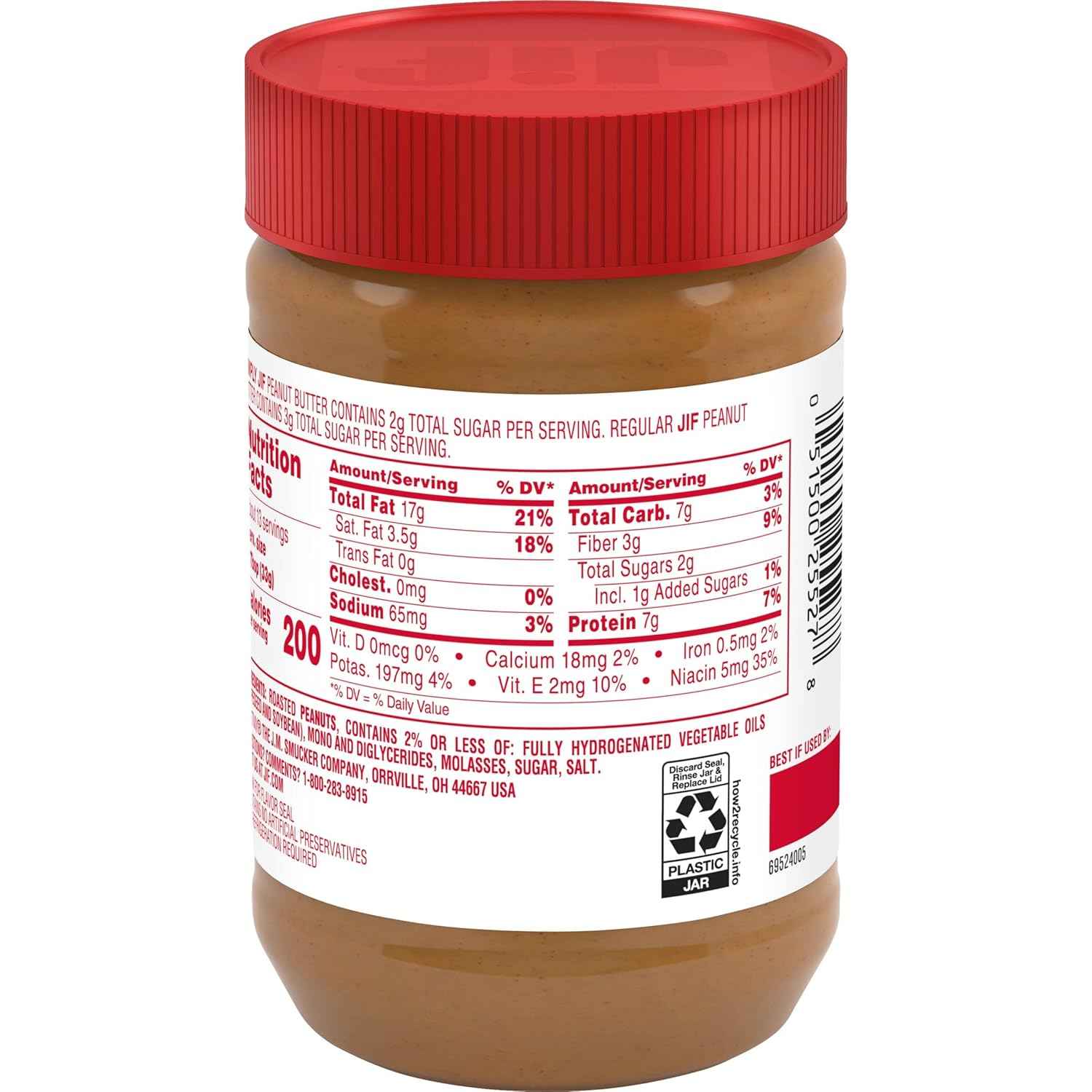 Simply Jif Creamy Peanut Butter, 15.5 Ounces (Pack fo 1)