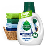 Seventh Generation Concentrated, No Dyes or Fragrance, Sensitive Skin Liquid Laundry Soap Targets Stains and Everyday Messes With Biobased Formula