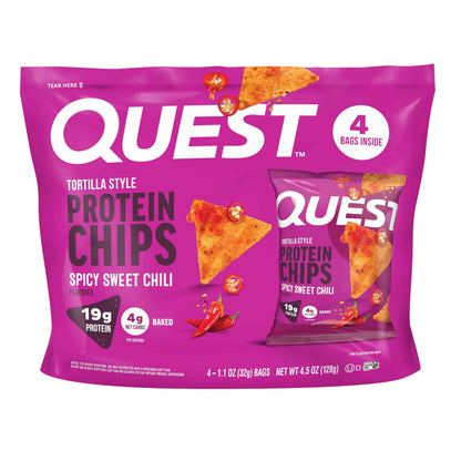 Quest Nutrition Tortilla Style Protein Chips, 20g Protein, 3g Net Carbs, Low Carb, Gluten Free, 1.1 oz