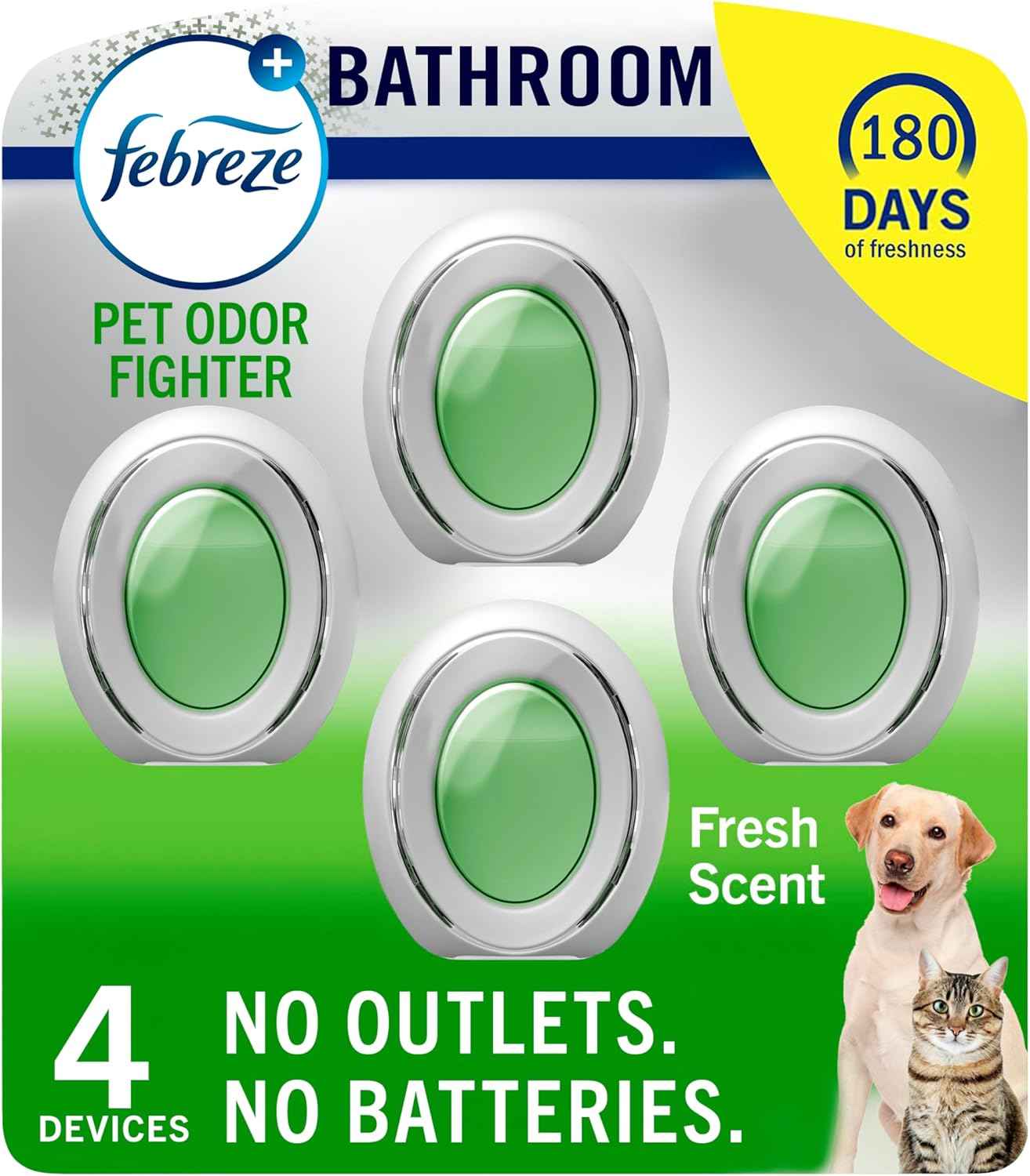 Febreze Multicolor Bathroom Air Freshener, Plug in Alternative, Air Fresheners for Home, Bathroom, Kitchen, and Closet