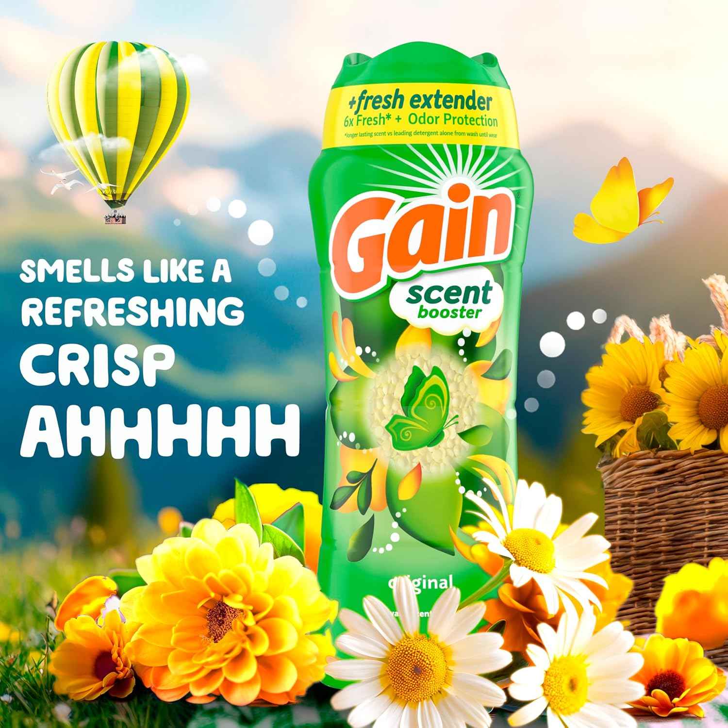 Gain In-Wash Laundry Scent Booster Beads, Original Scent, Fresh Extender + Odor Protection