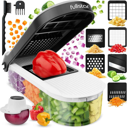 Fullstar Core Vegetable Chopper - Chop and Slice Lid - Food Chopper with Container, Veggie Chopper, Fruit Slicer, Onion Dicer - Meal Prep Essential - Kitchen Gadgets and Gifts