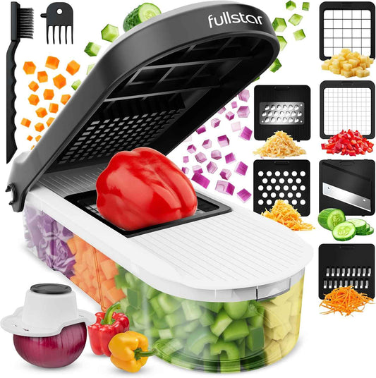 Fullstar Core Vegetable Chopper - Chop and Slice Lid - Food Chopper with Container, Veggie Chopper, Fruit Slicer, Onion Dicer - Meal Prep Essential - Kitchen Gadgets and Gifts