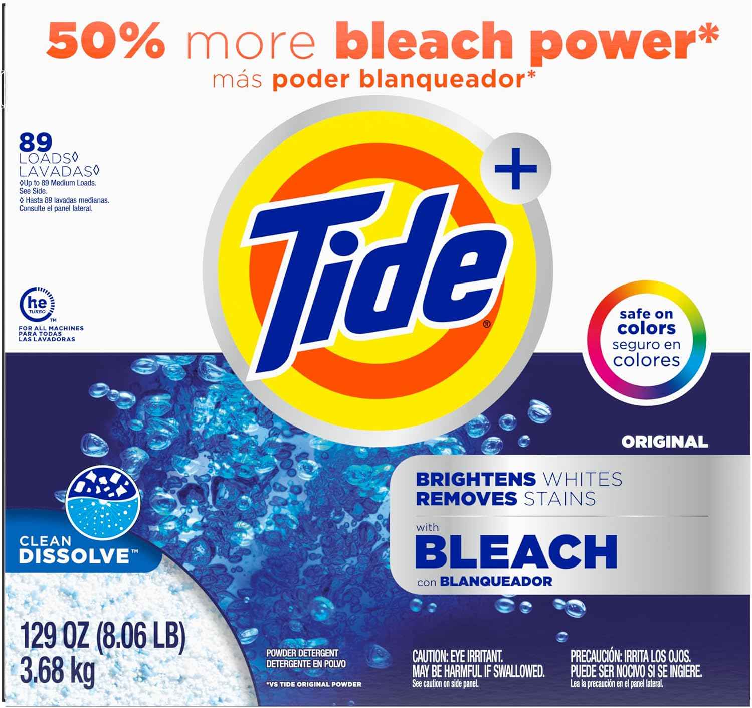 Tide Powder Laundry Detergent with Bleach, Original Scent