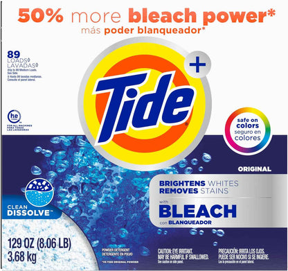 Tide Powder Laundry Detergent with Bleach, Original Scent