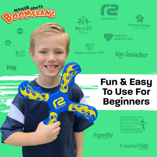 Fun Boomerang for Kids - Easter Basket Stuffers - Soft & Easy to Use - Best Gifts for 6 7 8 9 10 Year Old Boys & Girls + 2026 Top Toys for Boys Age 8-12 - Fun Outdoor Toy for Boys Girls Gift Ideas