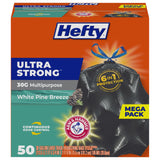 Hefty Ultra Strong 30 Gallon Trash Bags, Large Trash Bags 30 Gallon Size, Multipurpose, Break Resistant Drawstring Closure, Resists Leaks, Punctures, and Tears, Black