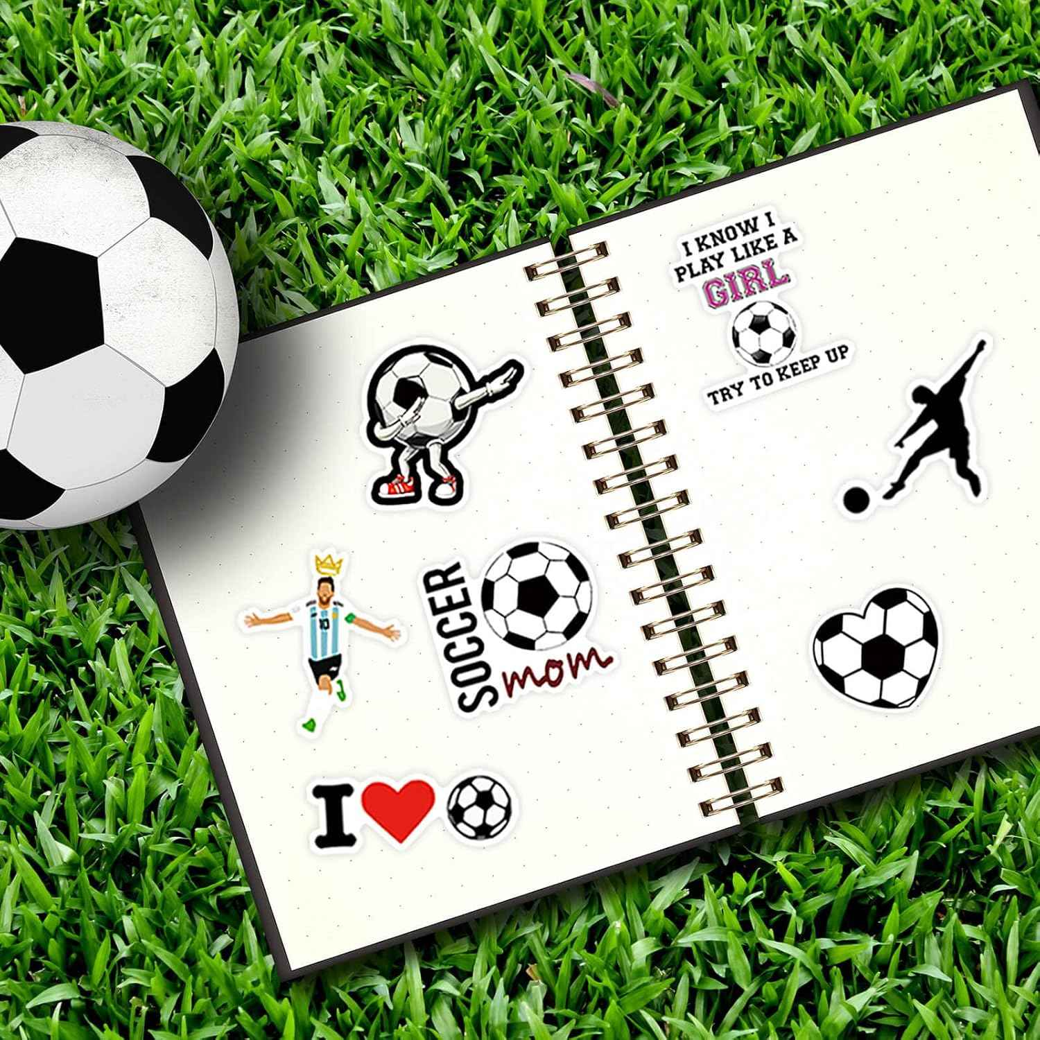 100PCS Soccer Stickers for Boys Girls Kids Teens, Vinyl Waterproof Soccer Stickers for Water Bottles, Laptops, Goodie Bag Stuffers, 2026 Soccer World Cup Party Favors
