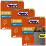 Hefty Strong Extra Large Trash Bags, Black, 33 Gallon