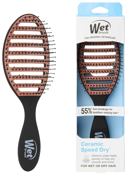 Wet Brush Ceramic Speed Dry Hair Brush,  Vented Design & Soft HeatFlex Bristles for Blow-Dry Safe Styling - Ergonomic Handle for Pain-Free Detangling - Hair Accessories for All Hair Types