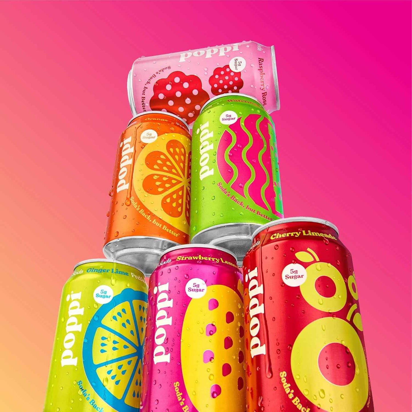 Poppi Sparkling Prebiotic Soda Beverage with Apple Cider Vinegar, Seltzer Water and Fruit Juice, 12 Fl Oz, Pack of 12, Packaging May Vary