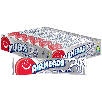 Airheads Candy, Individually Wrapped Full Size Bars, White Mystery, Bulk Taffy, Non Melting, Party, 0.55 oz (Pack of 36)