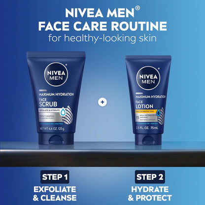 NIVEA_MEN_Maximum_Hydration_Face_Scrub_with_Provitamin_B5_and_Aloe_Vera,_Exfoliating_Face_Wash_Deeply_Cleanses_to_Unclog_Pores,_4.4_Oz_Tube,_Pack_of_3
