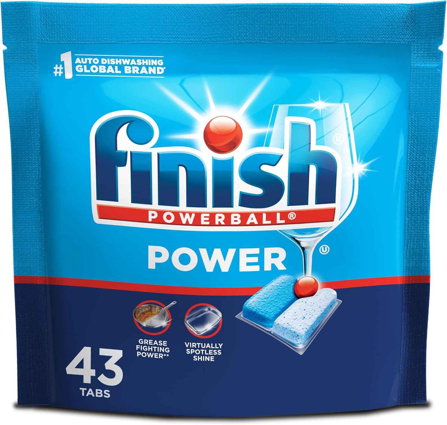 Finish Power Dishwasher Pods, No Pre-Rinse Dishwasher Detergent Soap For Deep Clean & Shine with Degreasing Power, Fresh Scent