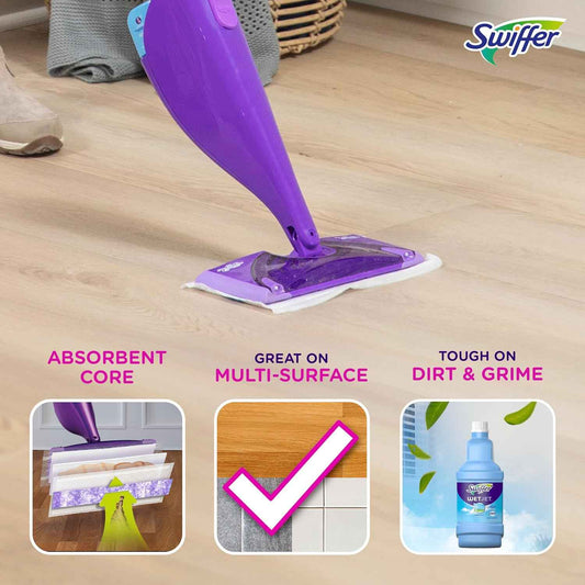 Swiffer WetJet Hardwood Floor Cleaner Spray Mop Pad Refill, Bathroom Cleaning Supplies, Hardwood Floor Cleaner, Multi Surface