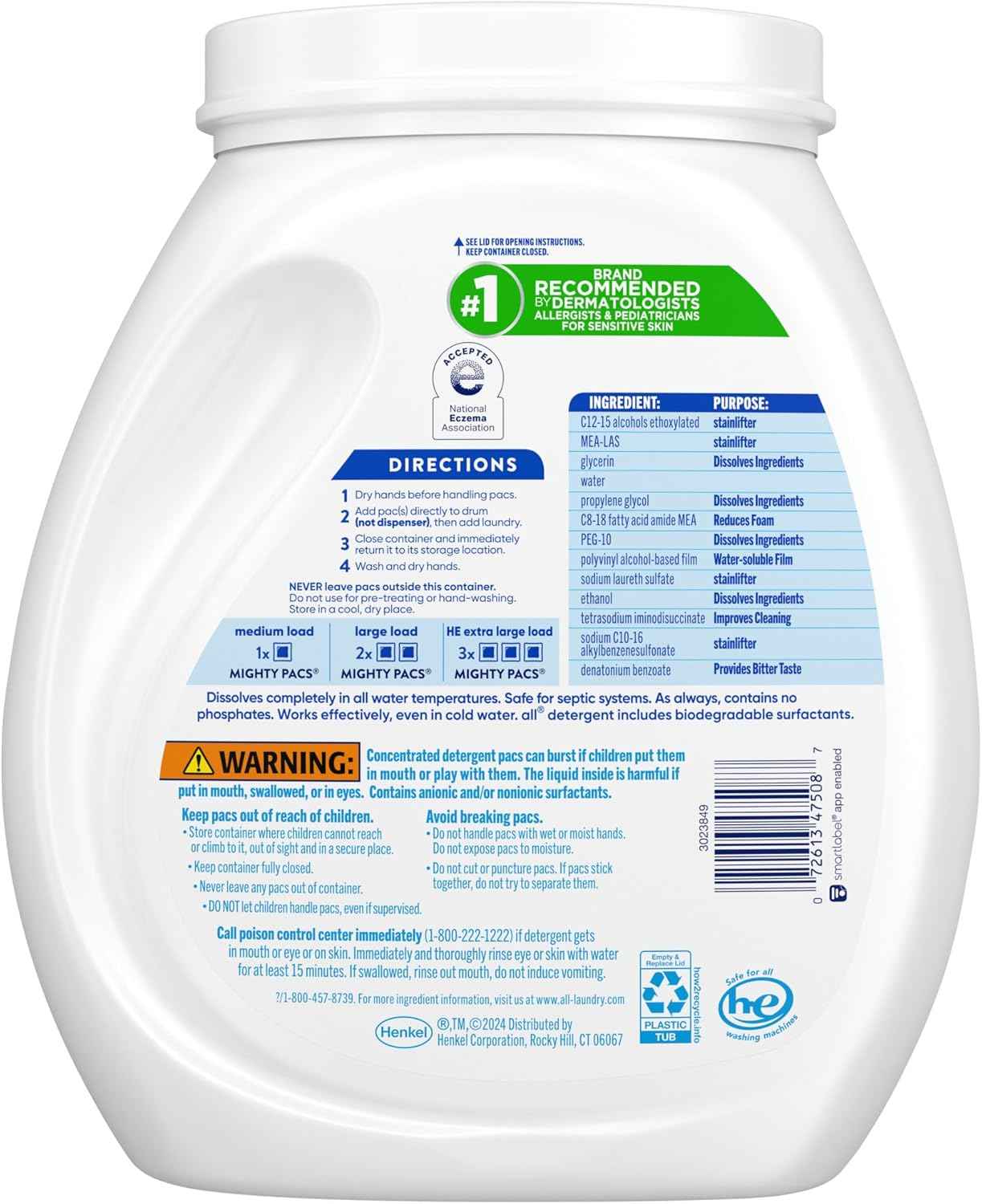 all Unit Dose Laundry Detergent, Mighty Pacs, Free Clear