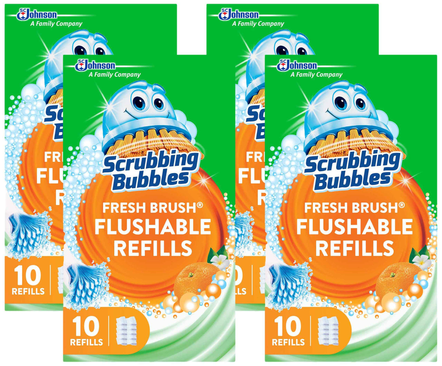 Scrubbing Bubbles Toilet Bowl Cleaning System with Flushable & Disposable Cleaner Refill Pads, Fights Odors and Helps Remove Limescale & Hard Water Stains, Citrus Scent