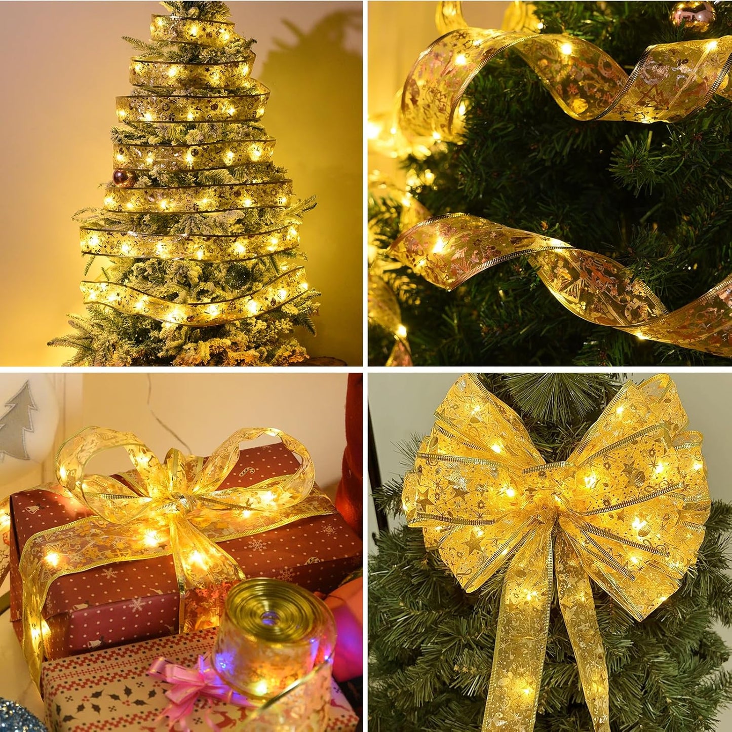 Dailyart_Christmas_Ribbon_Fairy_Lights_2_Pack_Total_100LED_USB&_Battery_Operated_String_Lights_Timer_46FT_Christmas_Lights_Indoor_with_8_Modes_Fairy_Lights_with_Remote_for_Xmas_Tree_Garland_Decoration