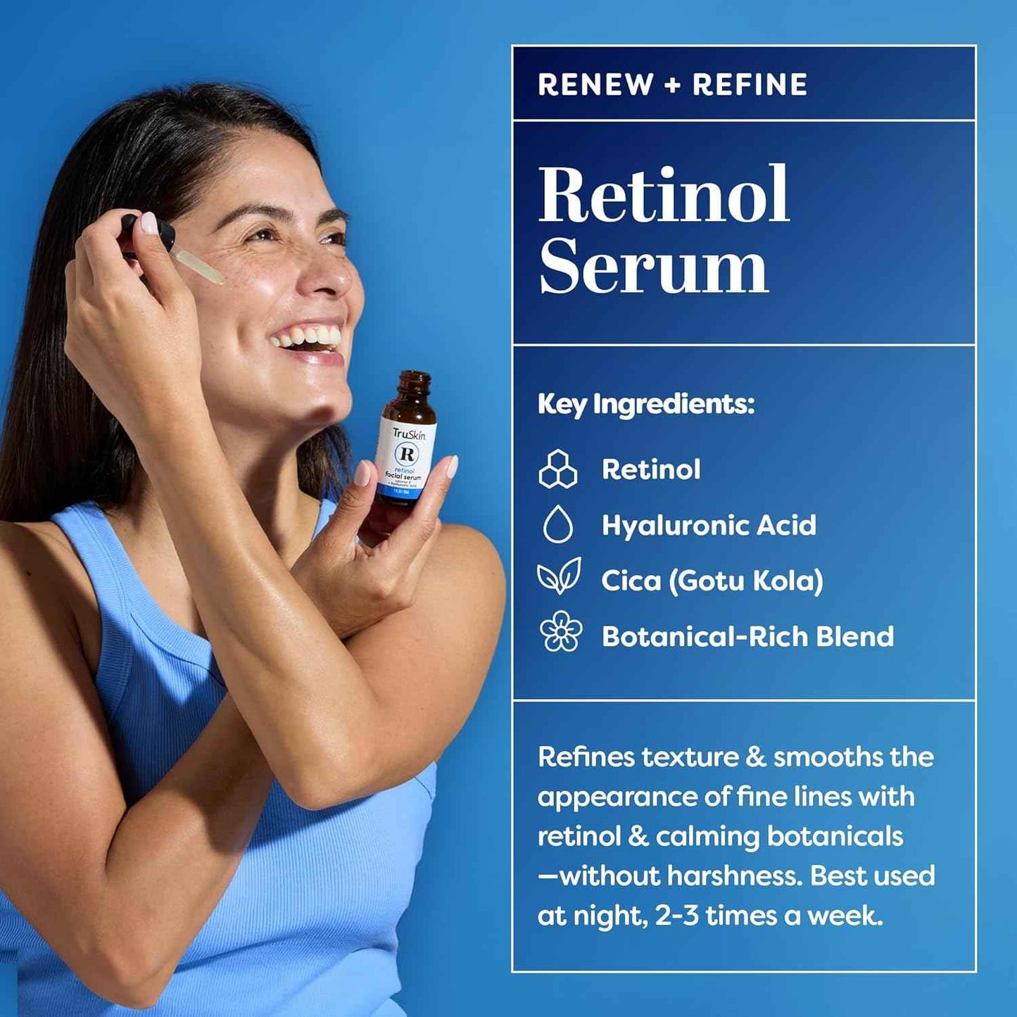 TruSkin Face Serum Trio - Vitamin C, Retinol & Hyaluronic Acid Anti-Aging Serums for Face - AM, PM & All-Day Skincare Routine - Brightening, Smoothing & Hydrating Facial Serums, 1 fl oz Each