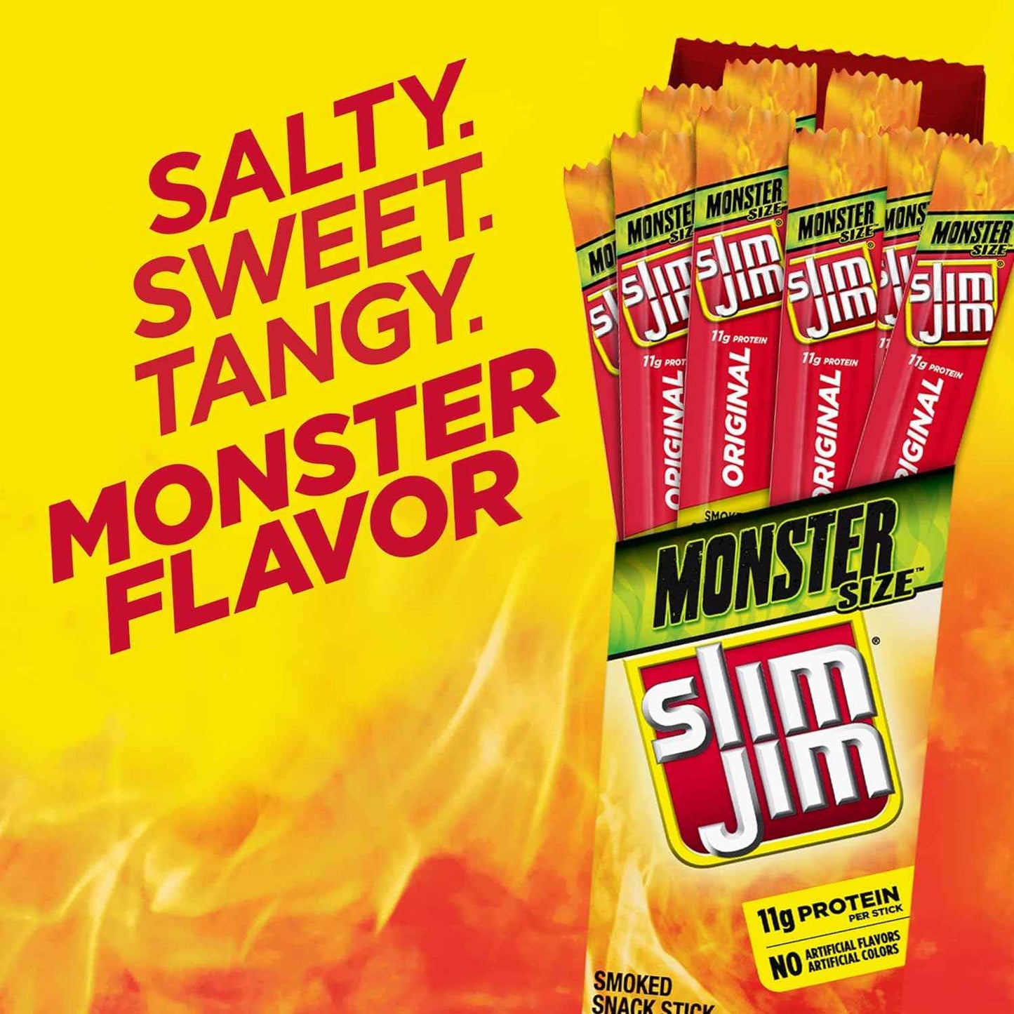 Slim Jim Monster Smoked Meat Sticks, High Protein, Father's Day Snack Gift for Dad