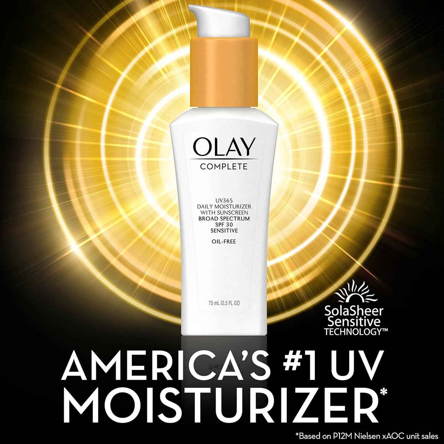 Olay Face Moisturizer, Complete with Sunscreen SPF 30, Fragrance-Free for Sensistive Skin, Broad Spectrum Sun Protection, Long-Lasting Hydration, Non-Comedogenic - Vitamin E & Aloe