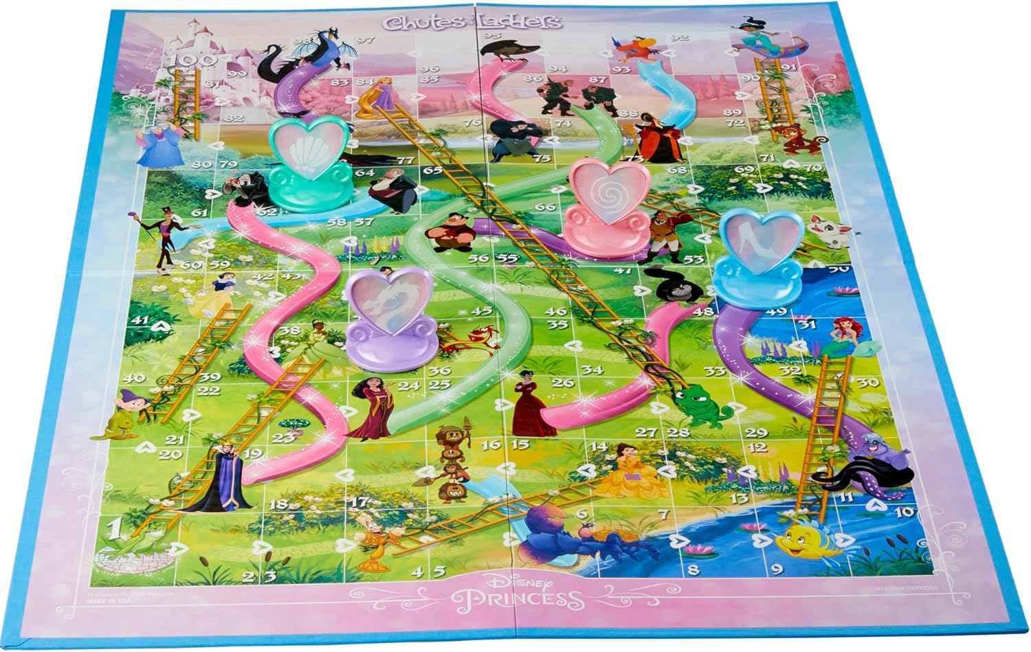 Hasbro Gaming Chutes and Ladders: Disney Princess Edition Board Game for Kids Ages 3 and Up, Easter Gifts for Boys and Girls, Preschool Game for 2-4 Players (Amazon Exclusive)