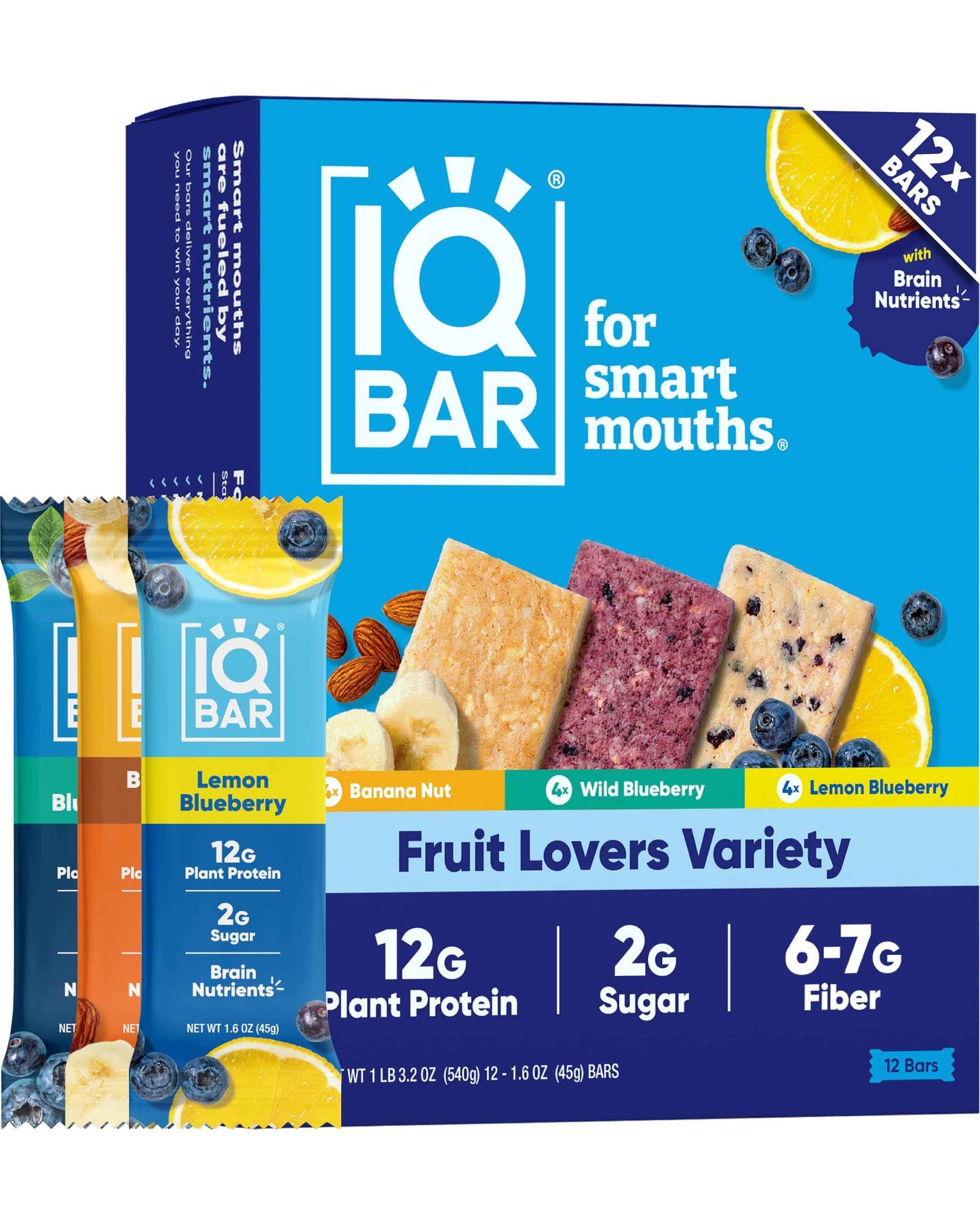IQBAR Clean Plant Protein Bars - Keto, Vegan, High Fiber, Gluten and Dairy Free, Low Sugar Snack - Brain and Body Nutrients for Focus, Energy, Meal Replacement