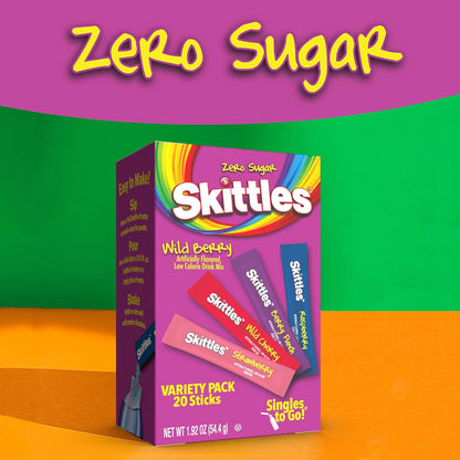 Skittles_Singles_To_Go_Variety_Pack,_Watertok_Powdered_Drink_Mix,_Zero_Sugar,_Low_Calorie,_Includes_4_Flavors,_1_Box_(20_Single_Servings)_(Wild_Berry)