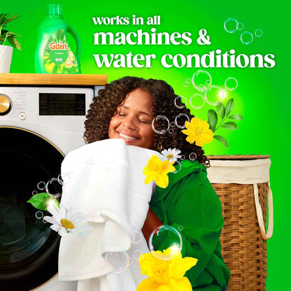 Gain Liquid Laundry Detergent with Odor Defense, Original Scent, Laundry Soap For HE Washing Machines, 177 fl oz, 134 Loads (Packaging May Vary)