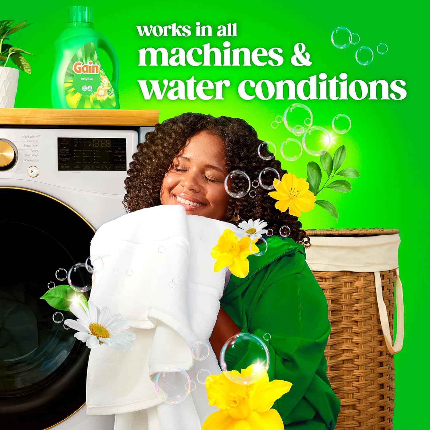 Gain Liquid Laundry Detergent, Freshness, Odor Defense, High Efficiency Washing Machine Liquid Laundry Soap, Original Scent, 132 fl oz, 100 Loads (Packaging May Vary)