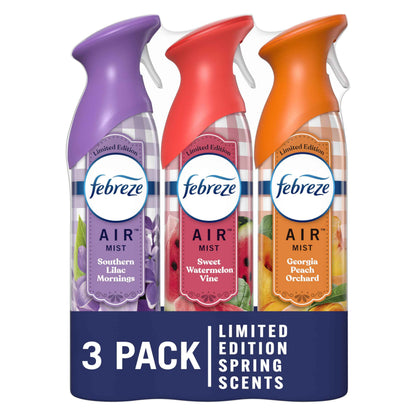 Febreze Air Mist, Air Freshener, Odor Fighting Room Spray, Deodorizer for Home Bathroom Kitchen Office Apartment,  Warm Ocean Breeze, Summer Golden Hour Variety Pack