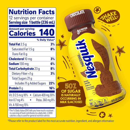 Nesquik Chocolate Lowfat Milk Ready to Drink 12 Pack of 8 fl oz (Packaging May Vary)