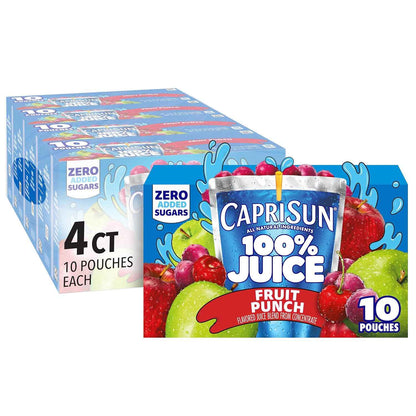 Capri Sun 100% Juice Fruit Punch Naturally Flavored Juice Blend