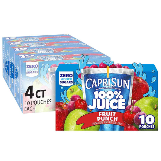 Capri Sun 100% Juice Fruit Punch Naturally Flavored Juice Blend