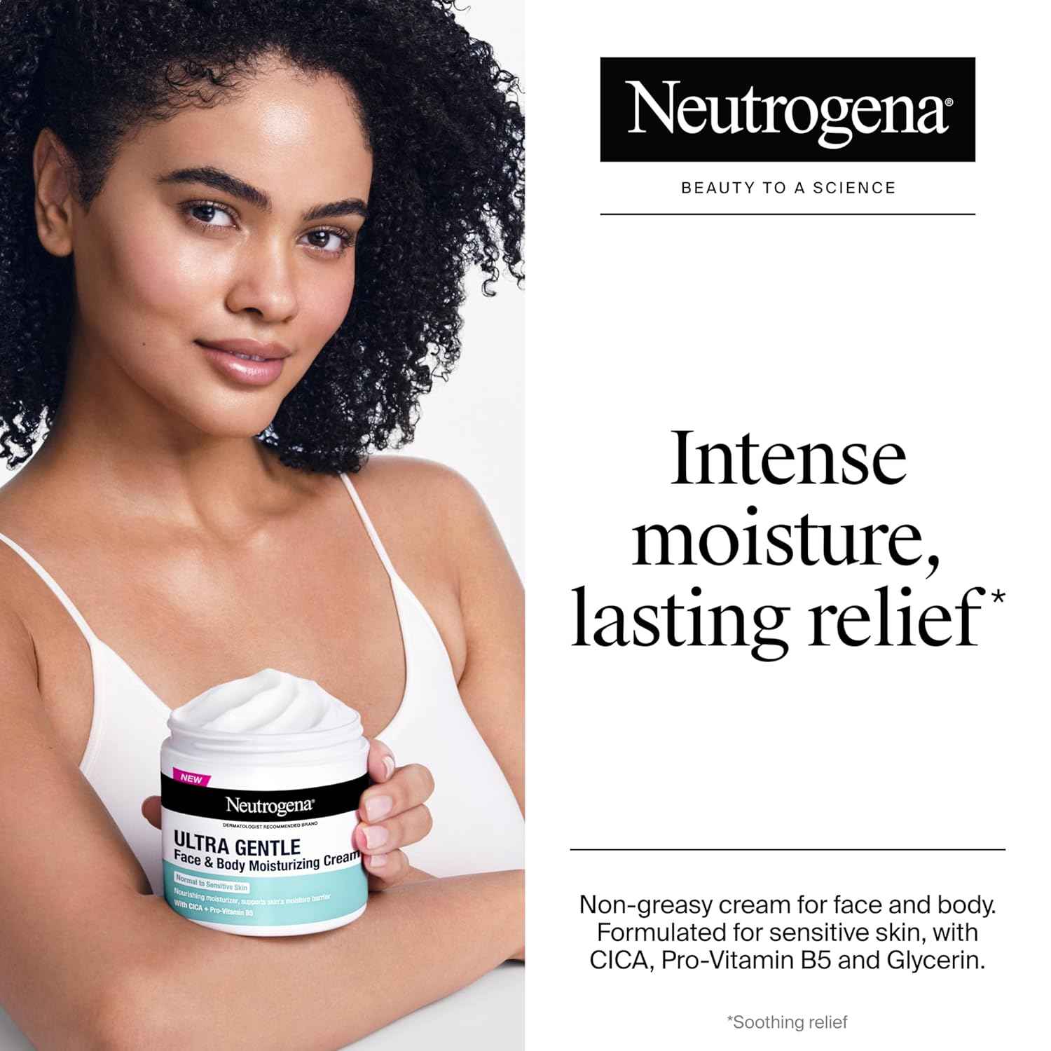 Neutrogena Ultra Gentle Face & Body Moisturizing Cream, Nourishing Face & Body Lotion Moisturizer for Normal to Sensitive Skin Leaves Skin Feeling Smooth & Healthy, Fragrance Free, 11 oz