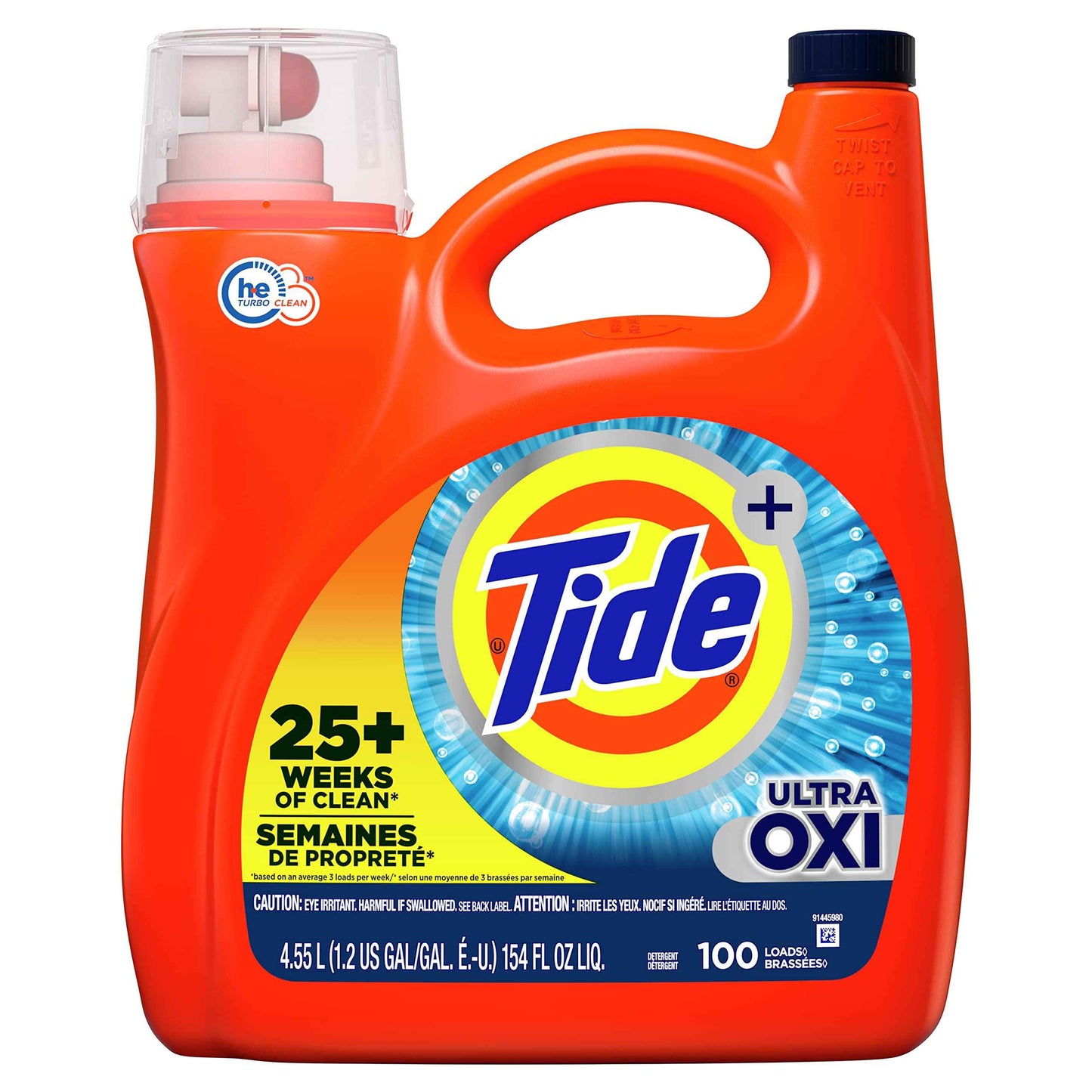 Tide Ultra Oxi Boost Liquid Laundry Detergent, Advanced Stain Remover, Laundry Detergent Liquid with Extra Oxi Power