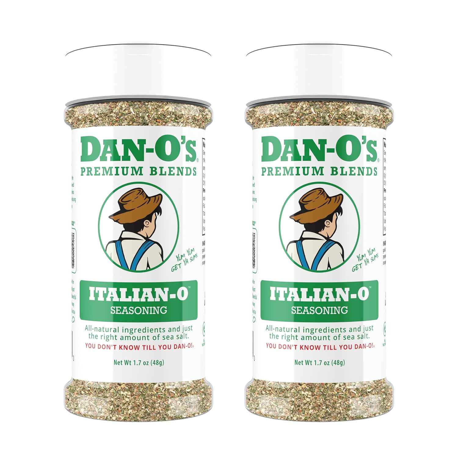 Dan-O's, 1.7 oz Bottle, 2 Pack, for Pasta, Pizza, Salad, Veggies and More, Sugar Free, Zero Calorie, Use this Spice Blend to Craft Meatballs or Pasta Sauce