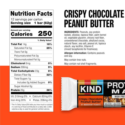 KIND_Protein_MAX_Bars_Variety_Pack,_Gluten_Free,_Low_Sugar,_High_Fiber_Snacks,_Crispy_Chocolate_Peanut_Butter,_Sweet_&_Salty_Caramel_Peanut,_Raspberry_Cocoa,_Dark_Chocolate,_20g_Protein,_12_Count