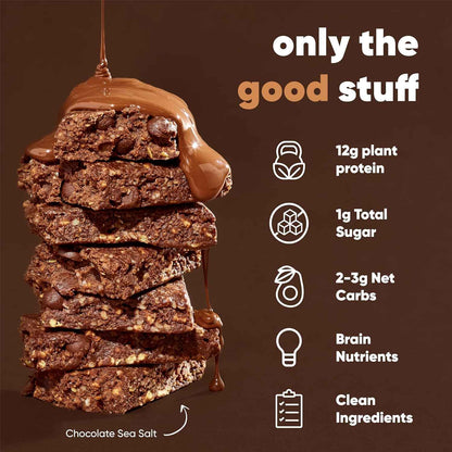 IQBAR Clean Plant Protein Bars - Keto, Vegan, High Fiber, Gluten and Dairy Free, Low Sugar Snack - Brain and Body Nutrients for Focus, Energy, Meal Replacement