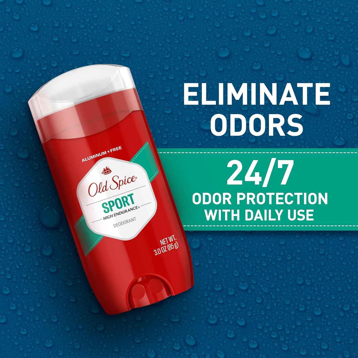 Old Spice Aluminum Free Deodorant For Men, High Endurance, 24/7 Sweat Defense & Odor Protection to Eliminate Odors, 24/7 Freshness & Lasting Scent