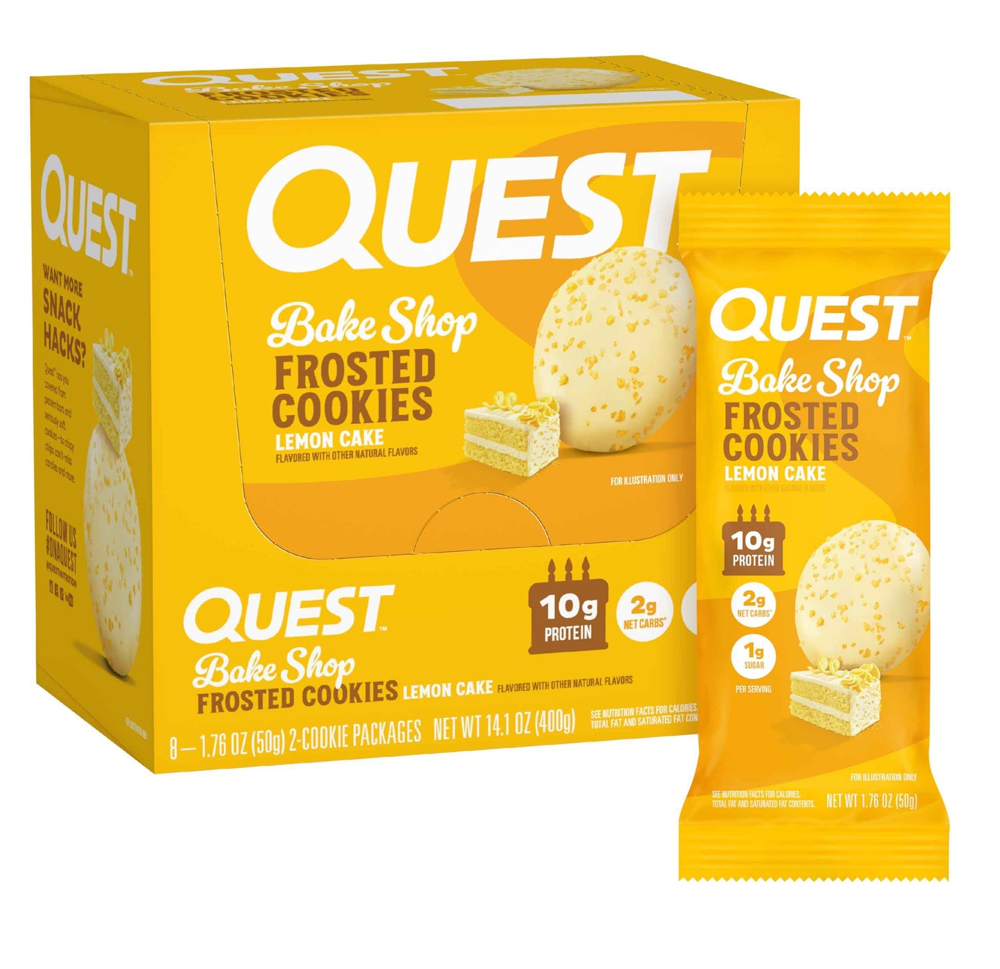 Quest Nutrition Frosted Protein Cookies, <1g Sugar, 5g Protein, 1g Net Carbs, Gluten Free