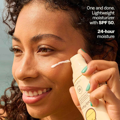 Sun Bum Daily SPF 50 Face Sunscreen Lotion - Broad Spectrum Moisturizing Facial Sunscreen with Vitamin E - Vegan and Hawaii 104 Act Compliant (Without Octinoxate & Oxybenzone) - Travel Size 1.7 oz