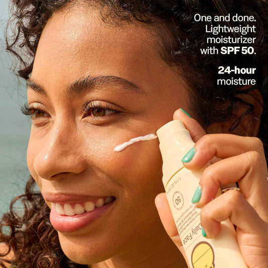 Sun Bum Daily SPF 50 Face Sunscreen Lotion - Broad Spectrum Moisturizing Facial Sunscreen with Vitamin E - Vegan and Hawaii 104 Act Compliant (Without Octinoxate & Oxybenzone) - Travel Size 1.7 oz