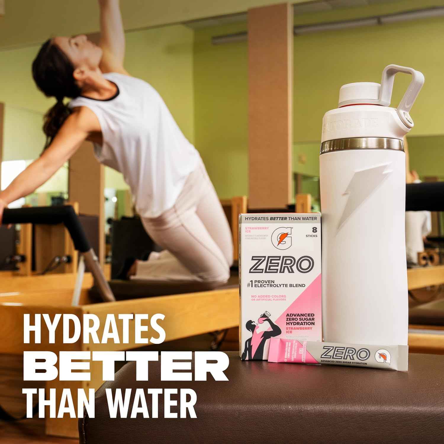 Gatorade Zero Sugar Electrolyte Powder Drink Mix, (32 Servings), No Artificial Flavors, No Added Colors, Zero Sugar, Sports Drinks, Hydration, Electrolyte Drink