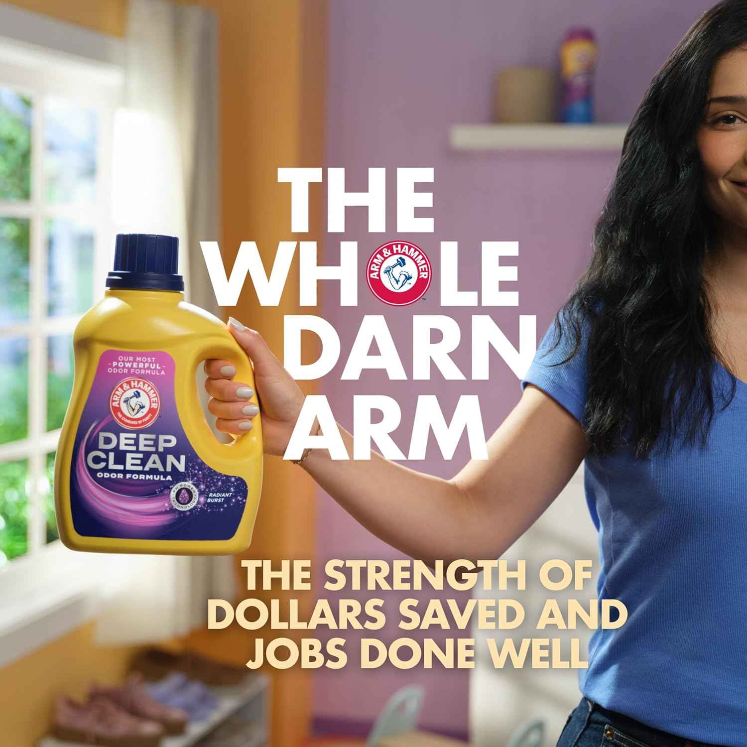 ARM & HAMMER Deep Clean Free & Clear Laundry Detergent Power Paks, Free of Dyes and Perfumes, Dermatologist Tested